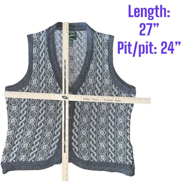 Woolrich Women's Berwyn Button Up V-Neck Sweater Vest Charcoal Heather Cotton Si - Picture 3 of 8